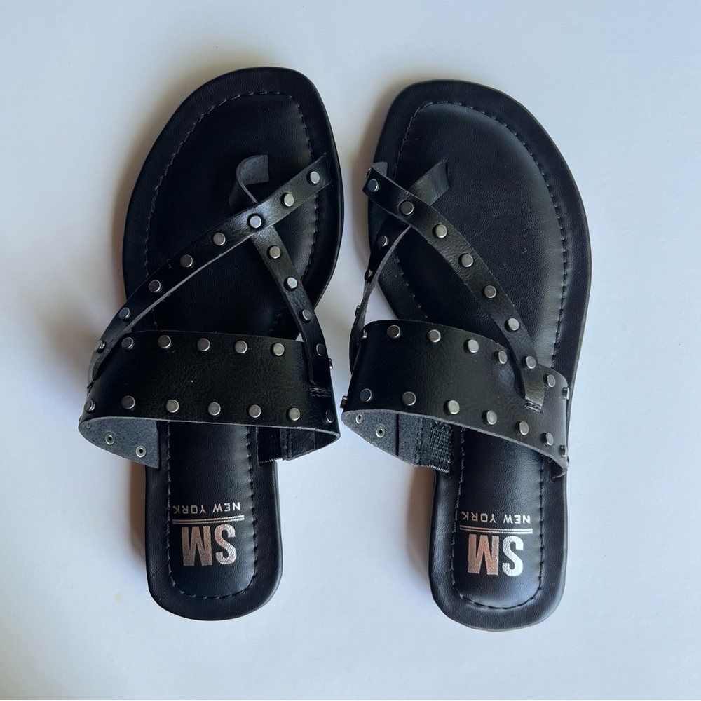 Steve Madden New York Black Studded Sandals (Women's size 6)